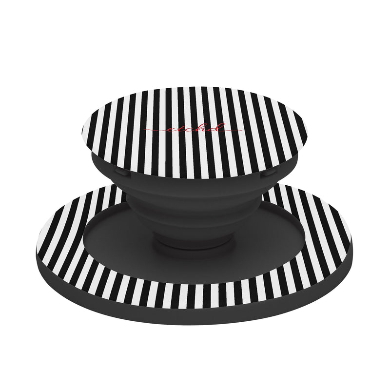 Black & White Striped Phone Grip And Stand-zoom-