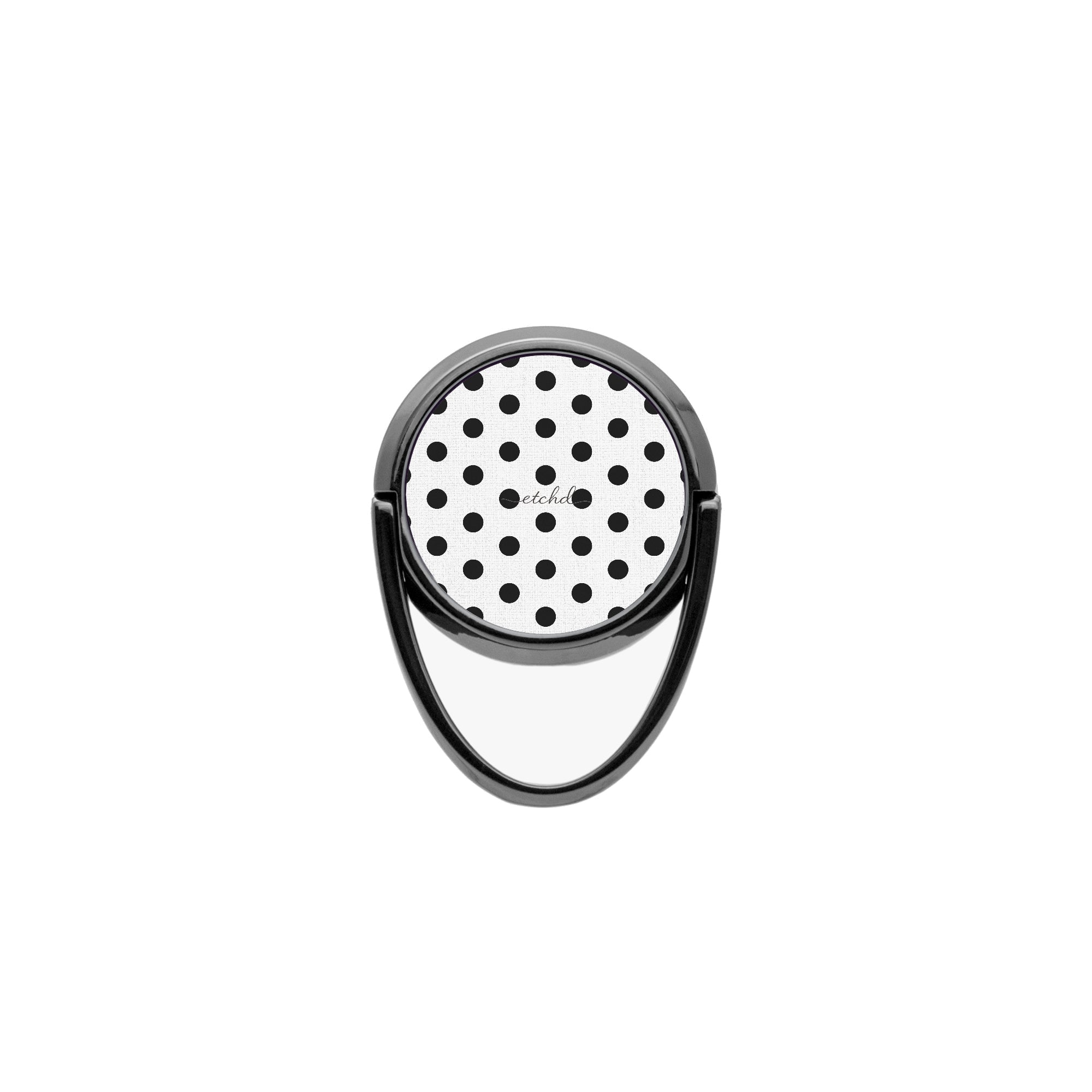 Black & White Polka Dot Phone Ring Holder by etchd, view 4