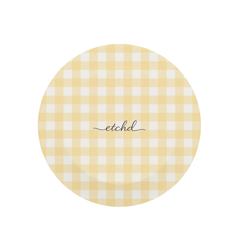 Butter & White Gingham Phone Grip And Stand-zoom-