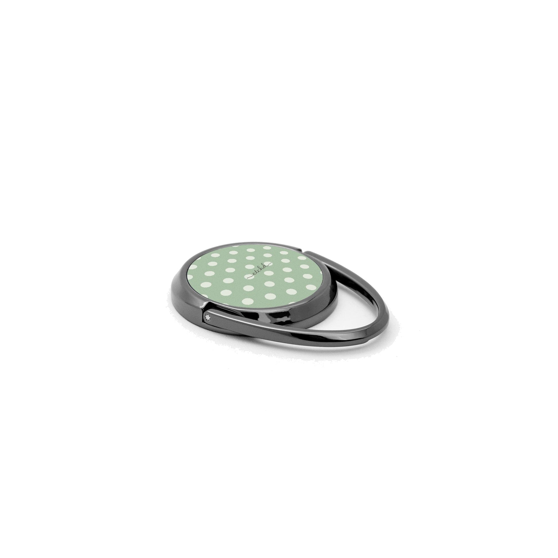 Cream & Sage Polka Dot Phone Ring Holder by etchd, view 2