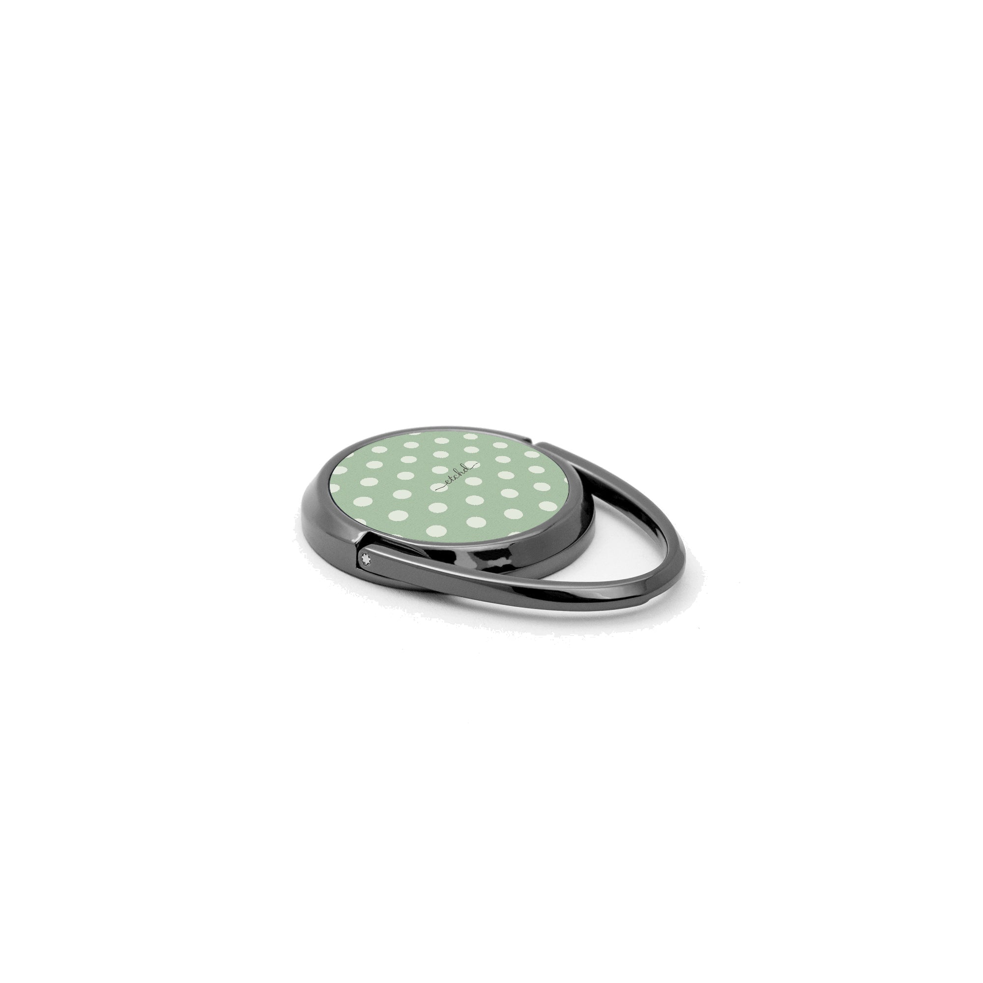Cream & Sage Polka Dot Phone Ring Holder by etchd, view 2