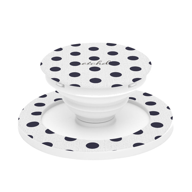 Navy And White Polka Dot Phone Grip And Stand-zoom-