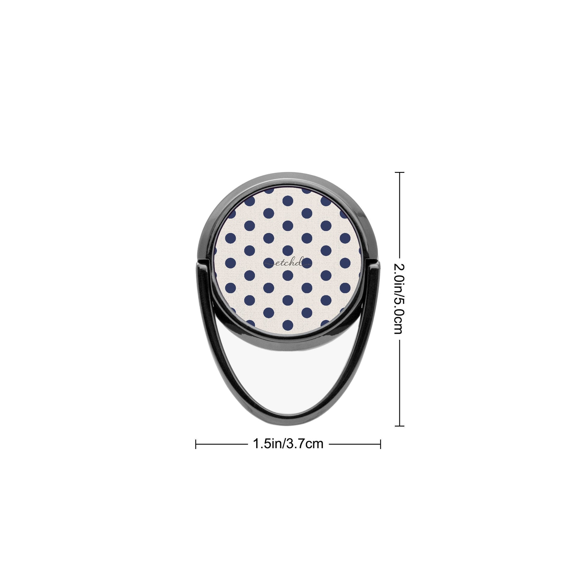 Navy & Cream Polka Dot Phone Ring Holder by etchd, view 3