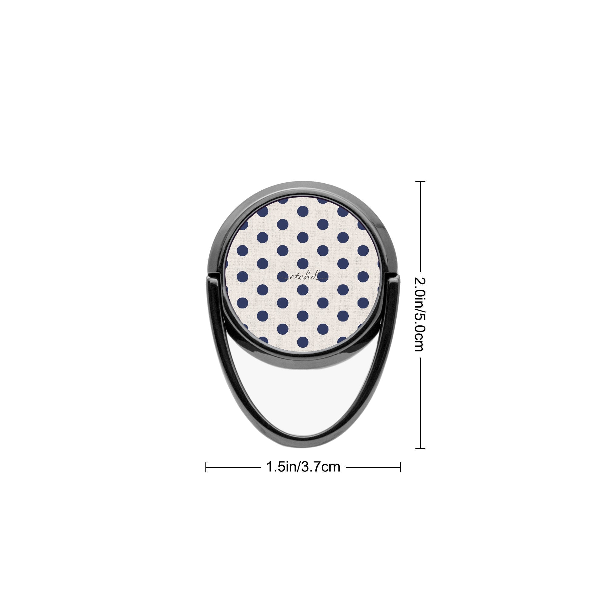 Navy & Cream Polka Dot Phone Ring Holder by etchd, view 3