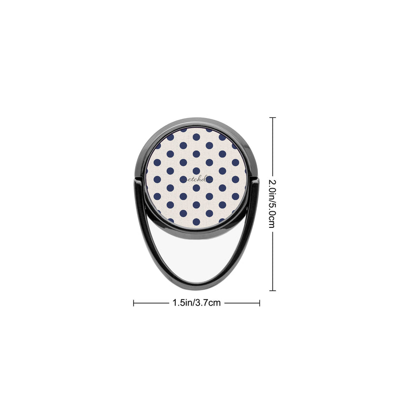 Navy & Cream Polka Dot Handyring-Halterung-zoom-