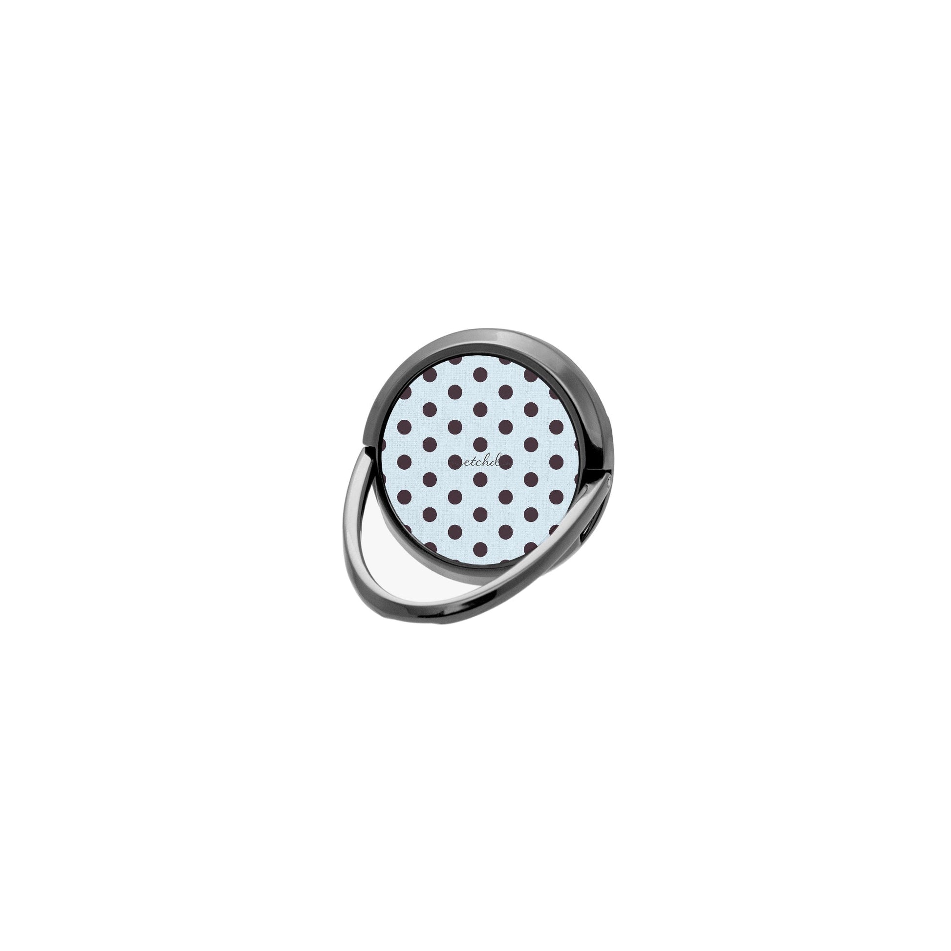 Plum And Blue Polka Dot Phone Ring Holder by etchd
