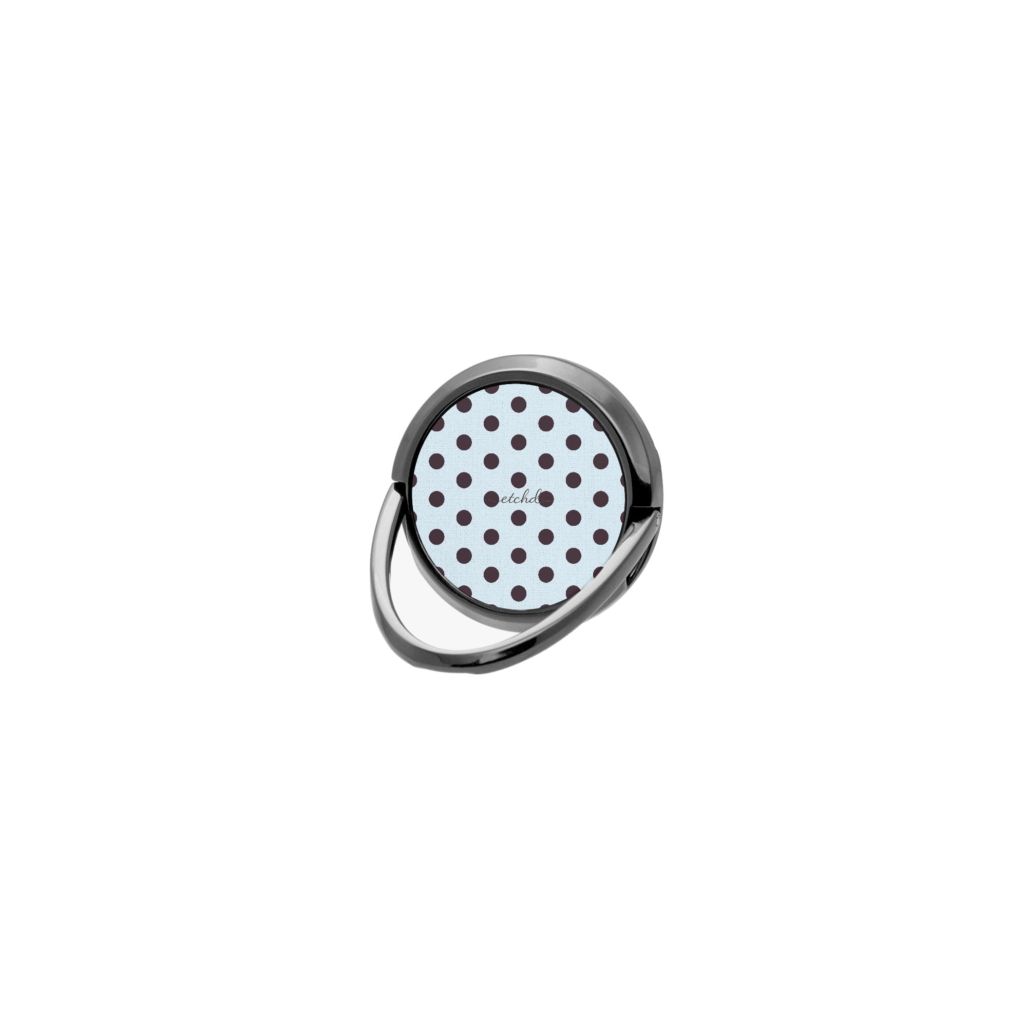 Plum And Blue Polka Dot Phone Ring Holder by etchd