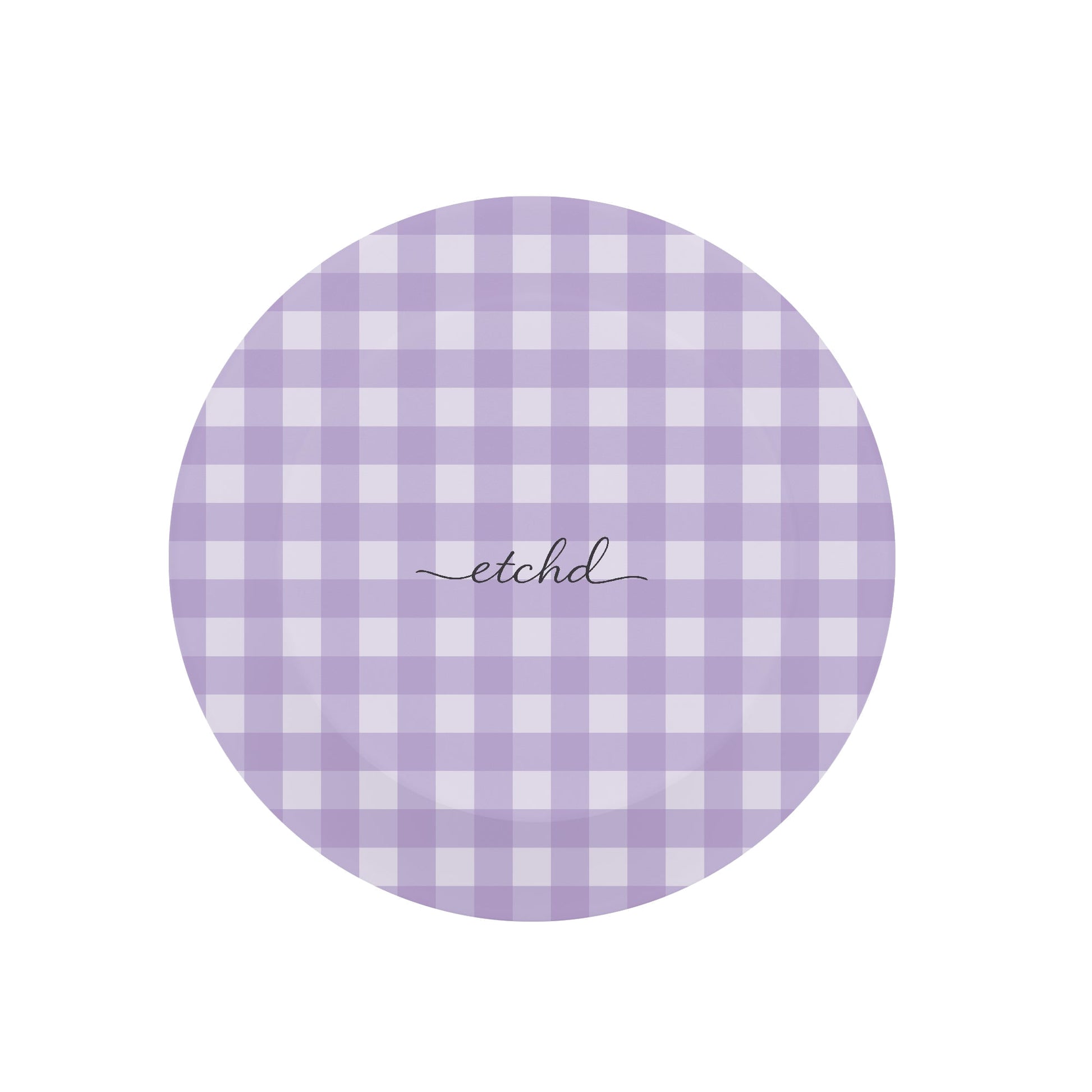 Lilac & Cream Gingham Anello e supporto per telefono di etchd, vista 2