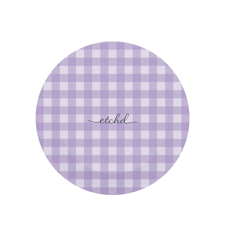 Lilac & Cream Gingham Anello e supporto per telefono-zoom-