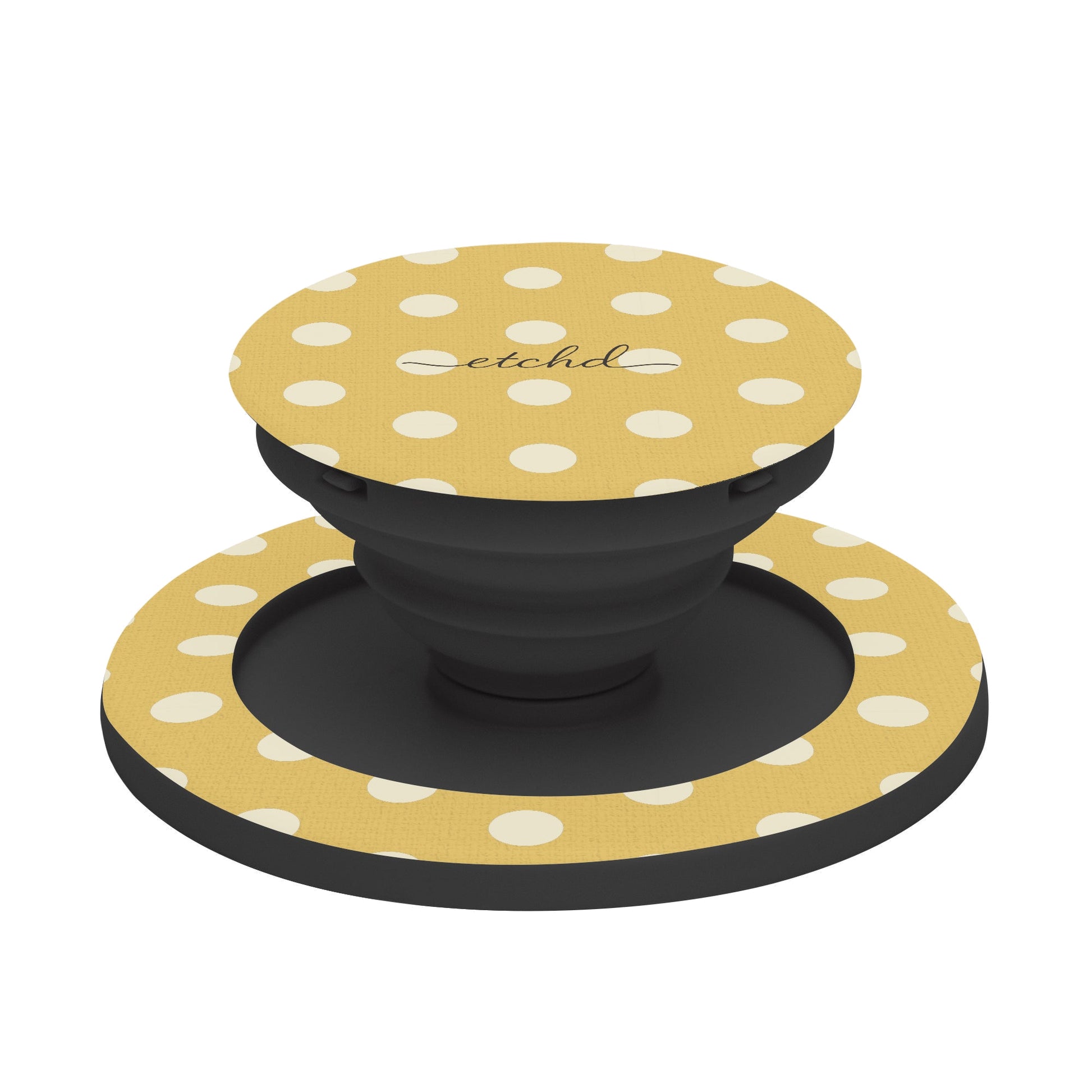 Cream & Butter Polka Dot Phone Grip And Stand by etchd, view 6
