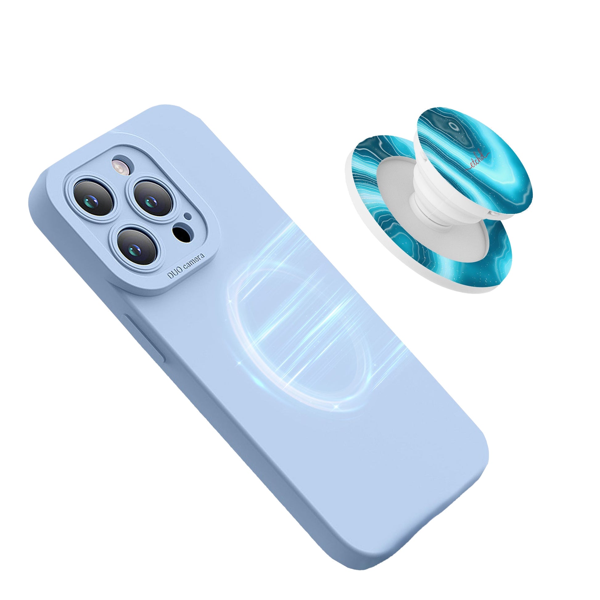 Aquamarine Phone Grip And Stand by etchd, view 8