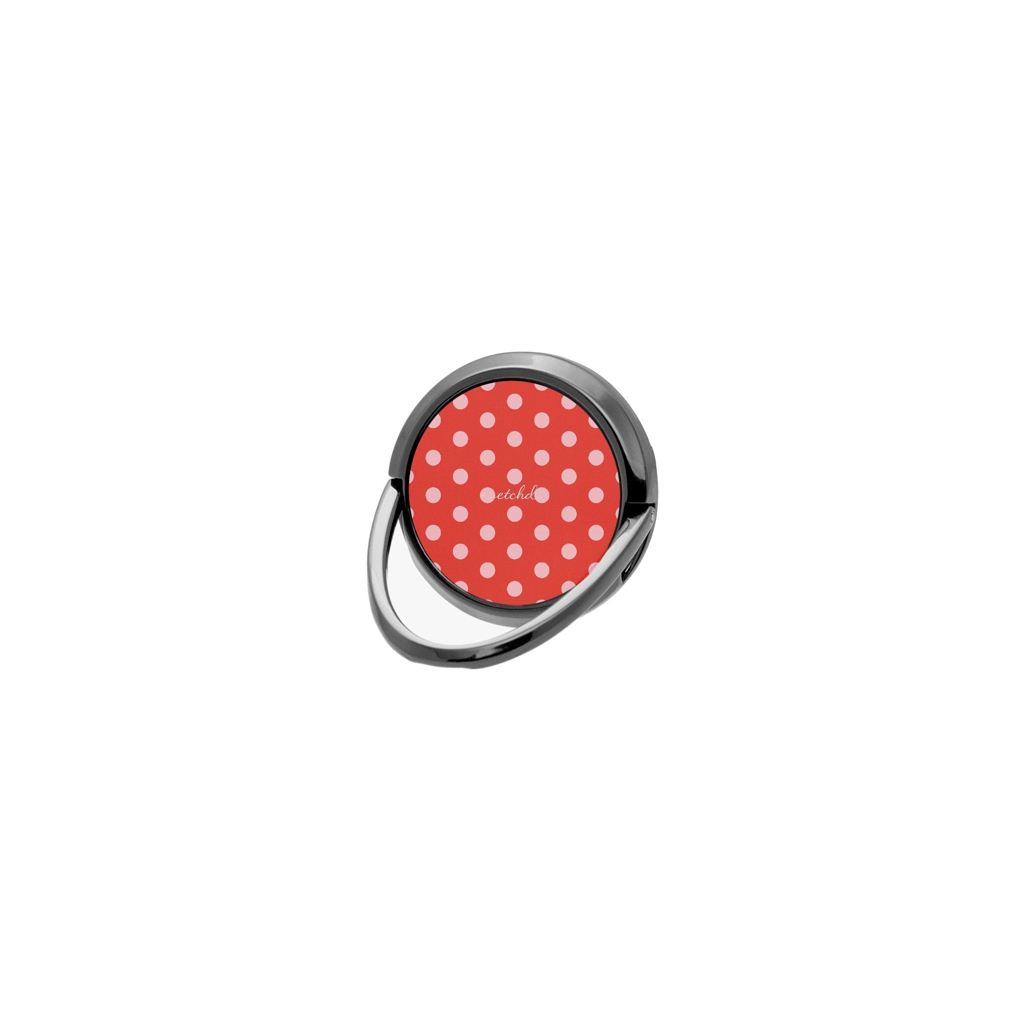 Blush And Poppy Polka Dot Phone Ring Holder by etchd