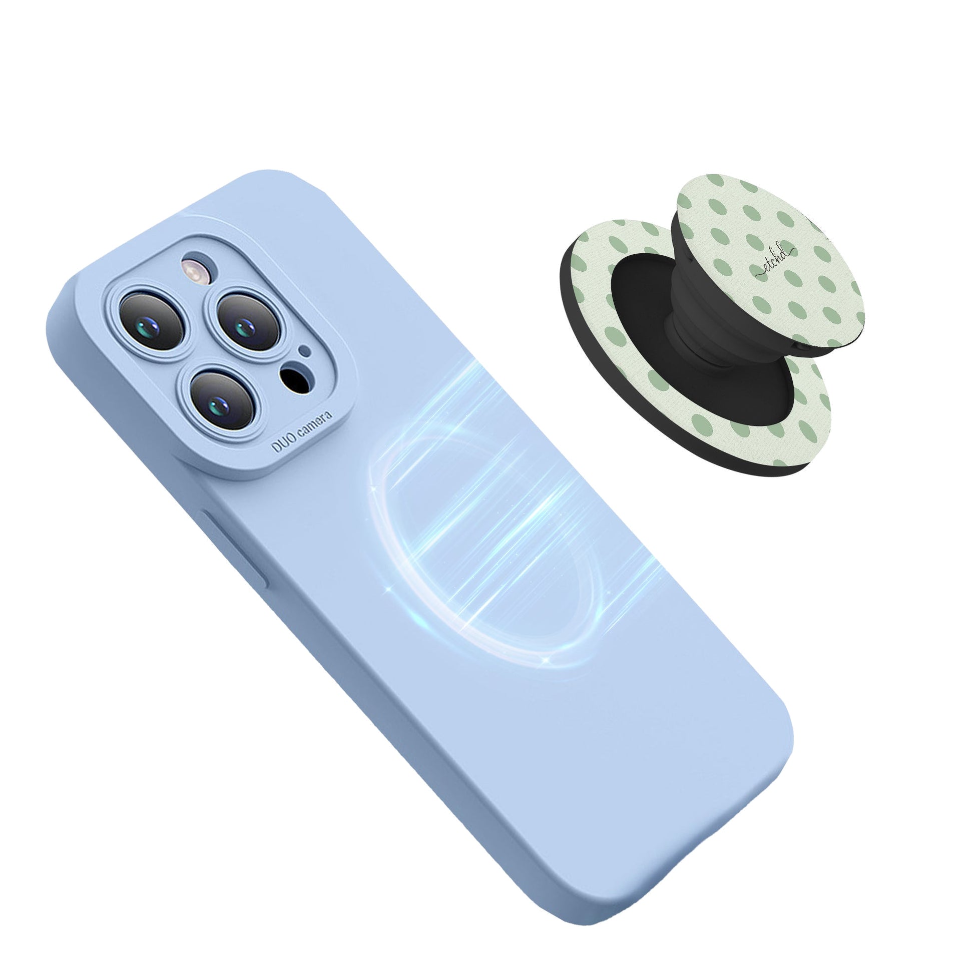 Sage Polka Dot Phone Grip And Stand by etchd, view 5
