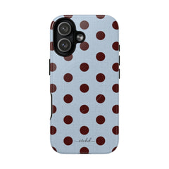 Blue & Cherry Polka Dot Magnetic Phone Case by etchd, view 25