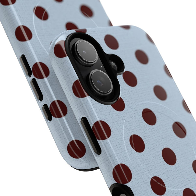 Blue & Cherry Polka Dot Magnetic Phone Case by etchd, view 87