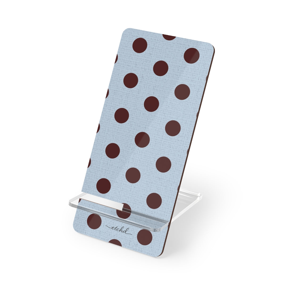Blue & Cherry Polka Dot Supporto per telefono di etchd