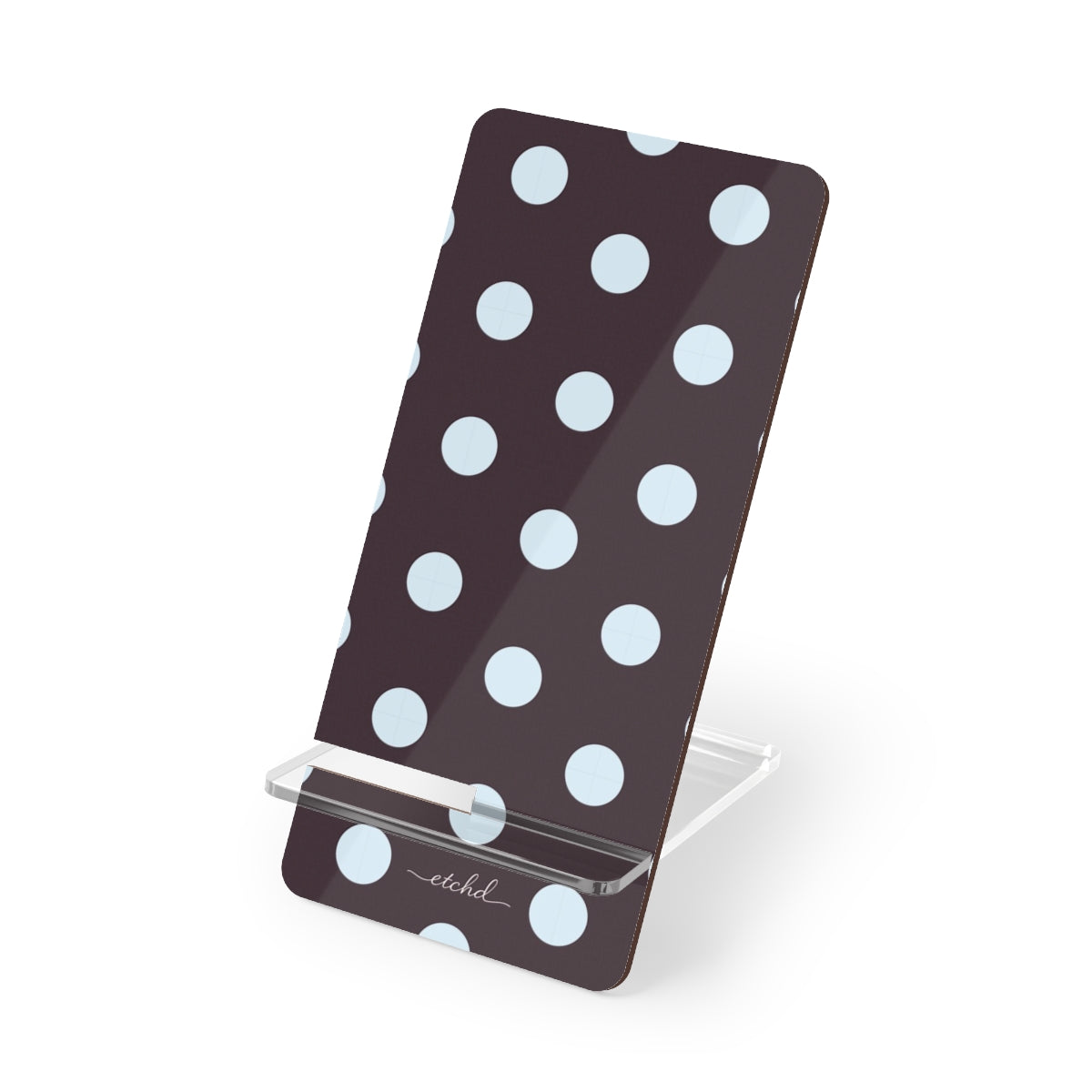 Blue & Plum Polka Dot Supporto per telefono di etchd