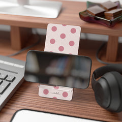 Blush & Cream Polka Dot Phone Stand by etchd, view 4