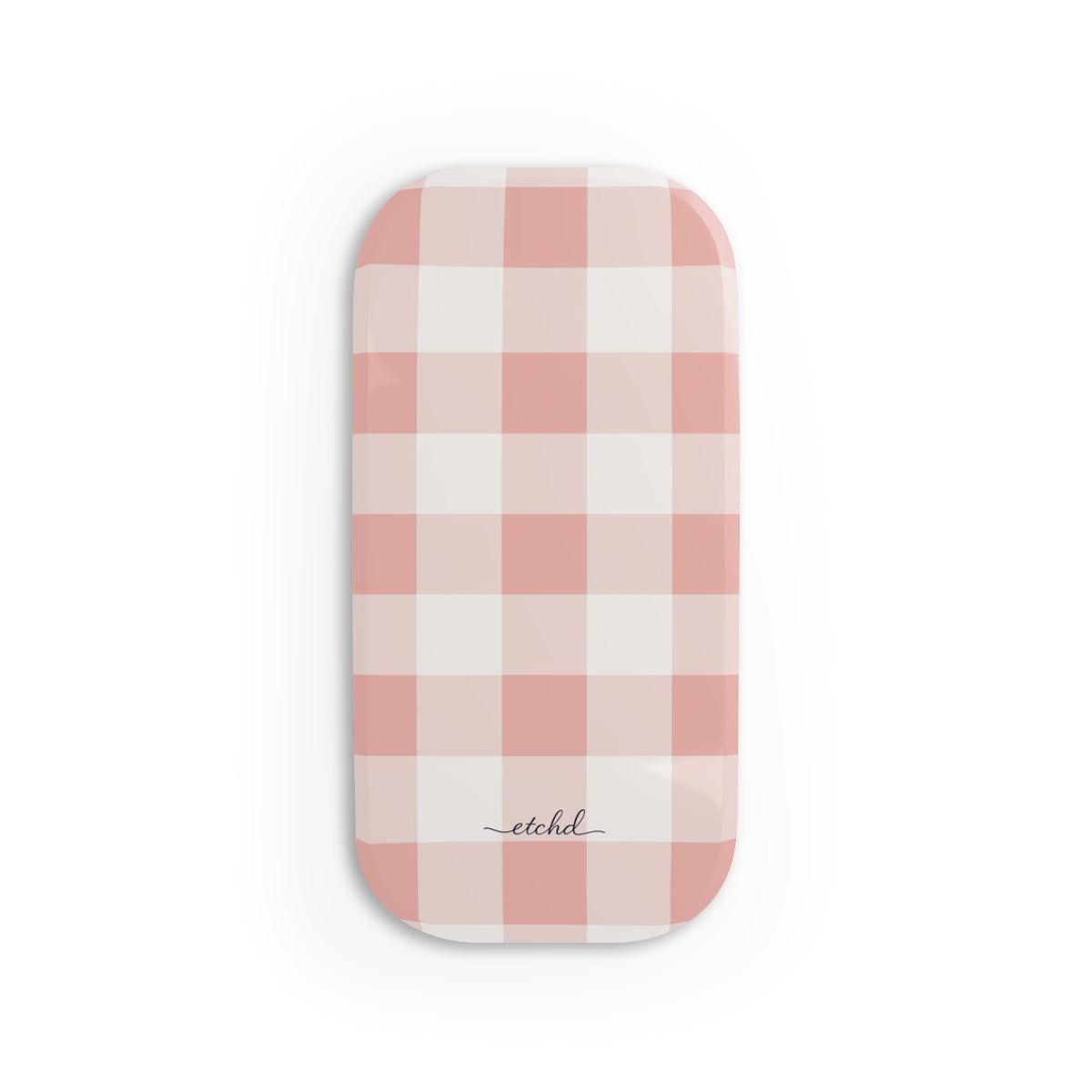 Blush Gingham Click-On Phone Grip by etchd