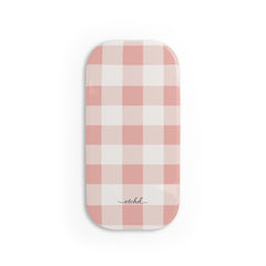 Blush Gingham Click-On Phone Grip by etchd