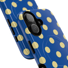 Butter & Cobalt Polka Dot Magnetic Phone Case by etchd, view 87