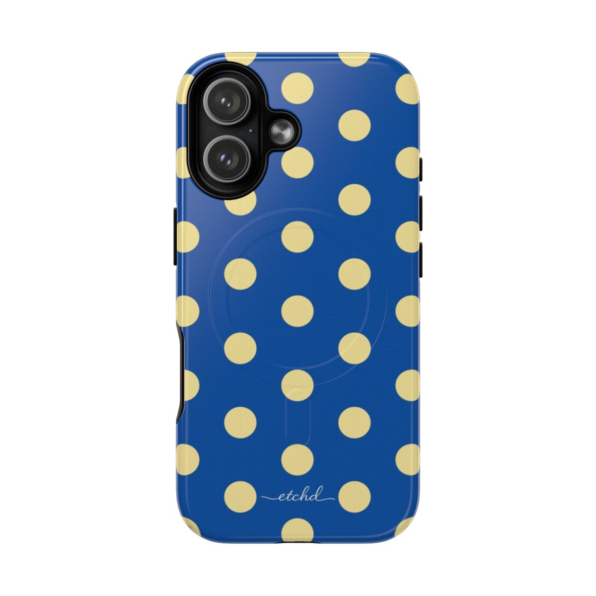 Butter & Cobalt Polka Dot Magnetic Phone Case by etchd, view 25