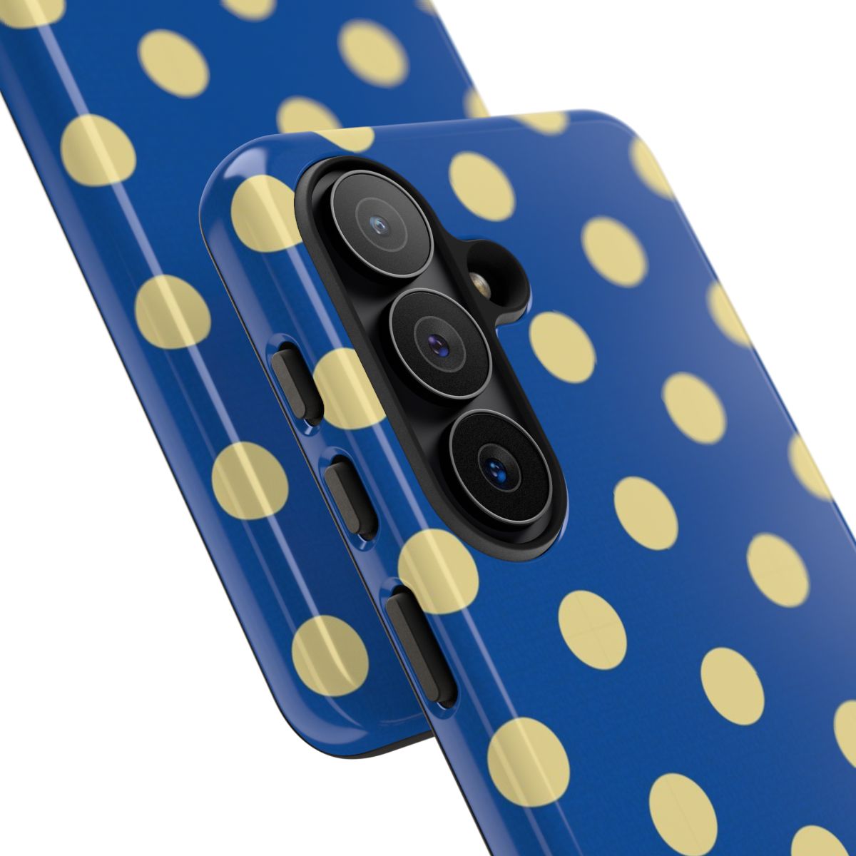 Butter & Cobalt Polka Dot Phone Case by etchd, view 209