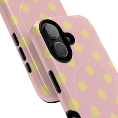 Butter & Pink Polka Dot Magnetic Phone Case by etchd, view 87