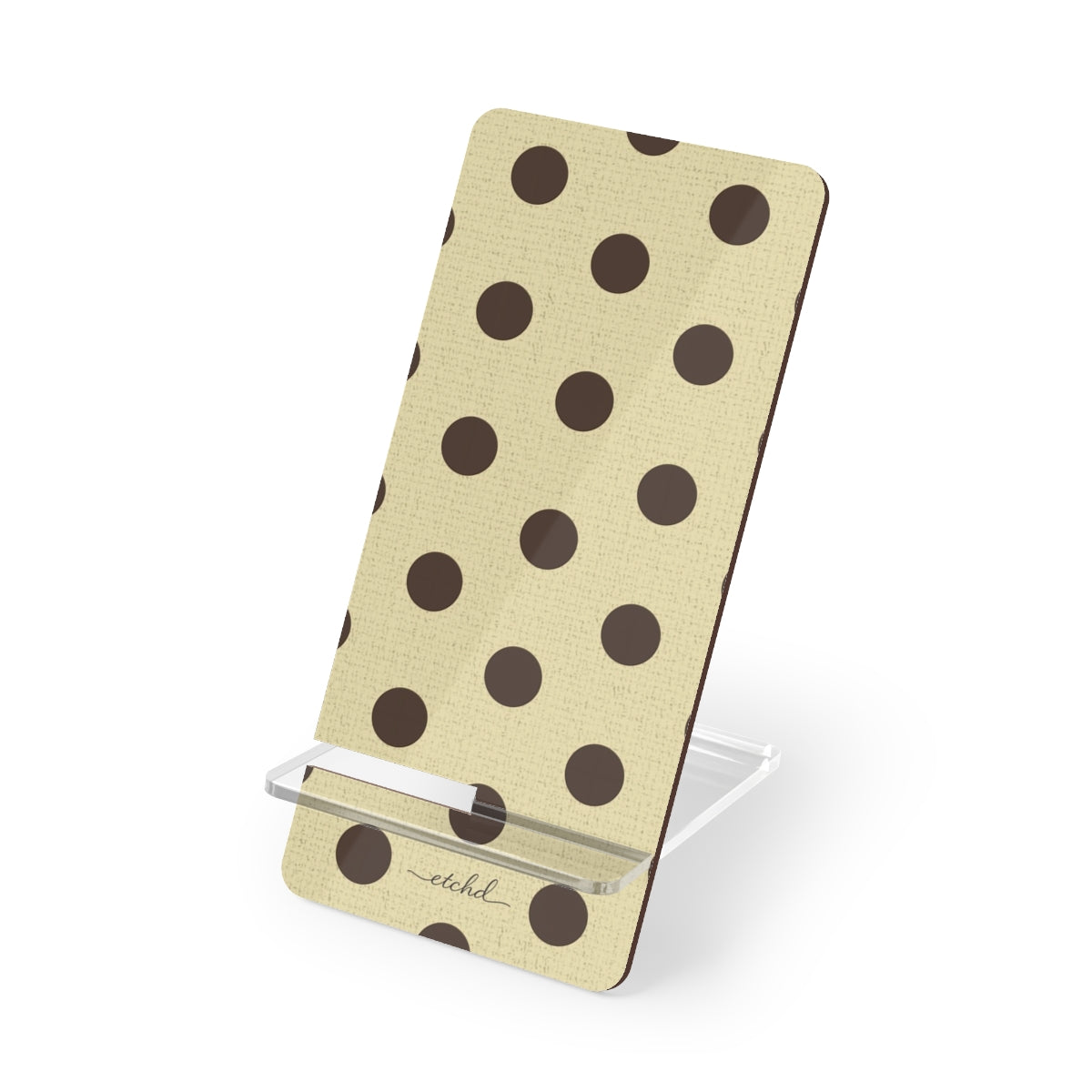 Butter & Brown Polka Dot Supporto per telefono di etchd