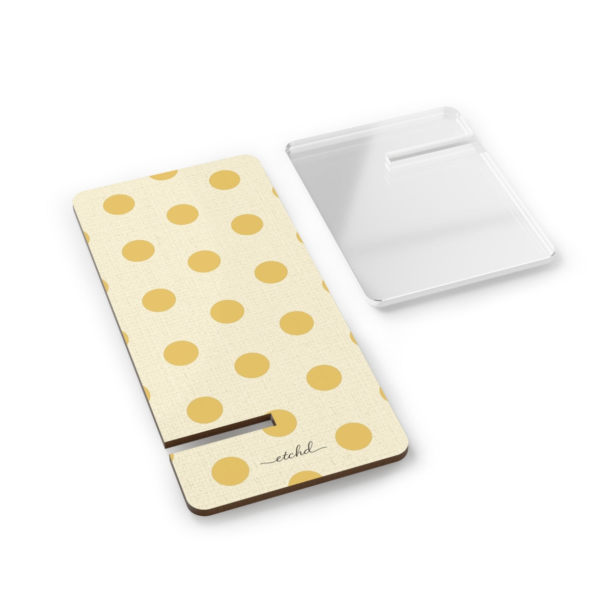 Butter & Cream Polka Dot Phone Stand by etchd, view 2