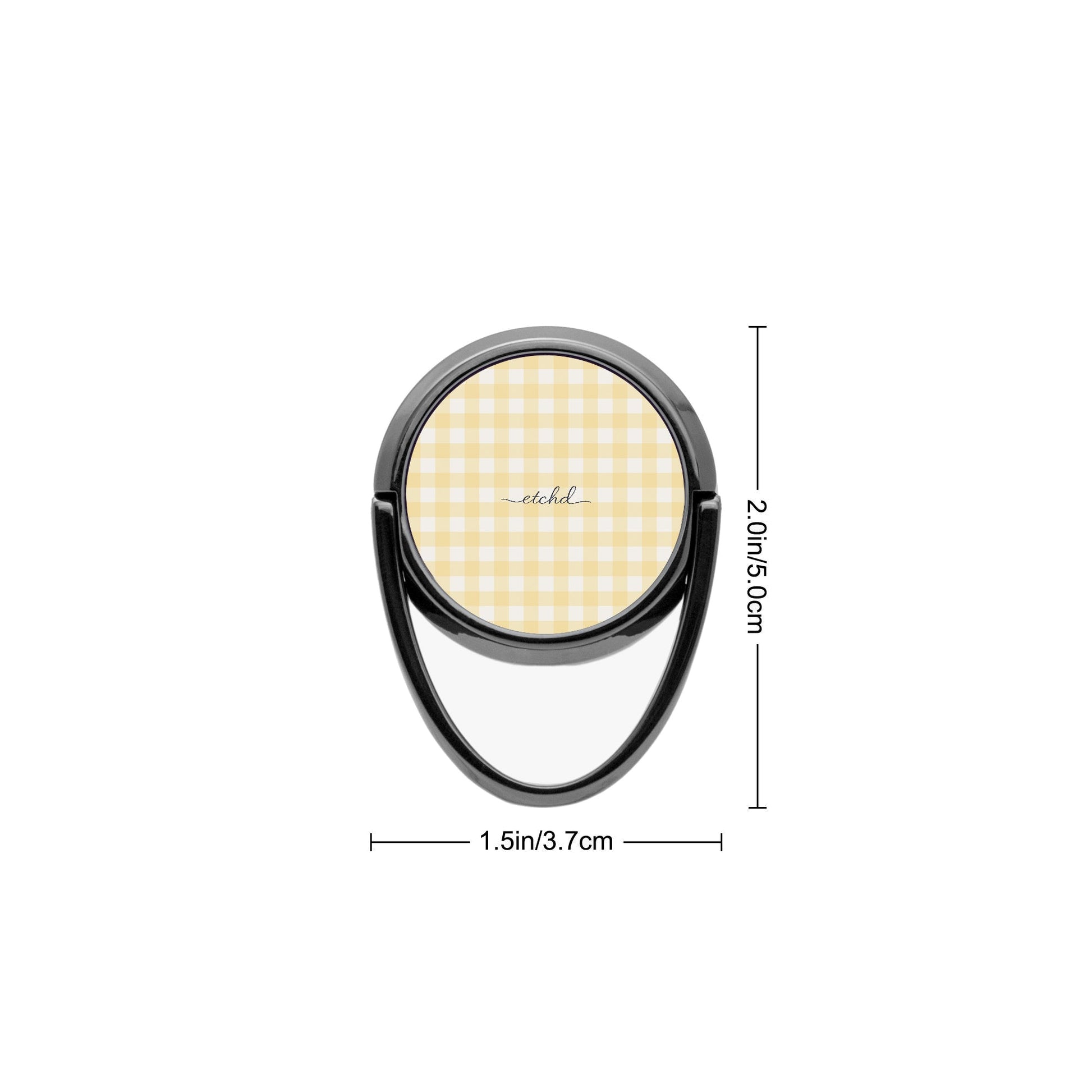 Butter & White Gingham Anello supporto per telefono di etchd, vista 3
