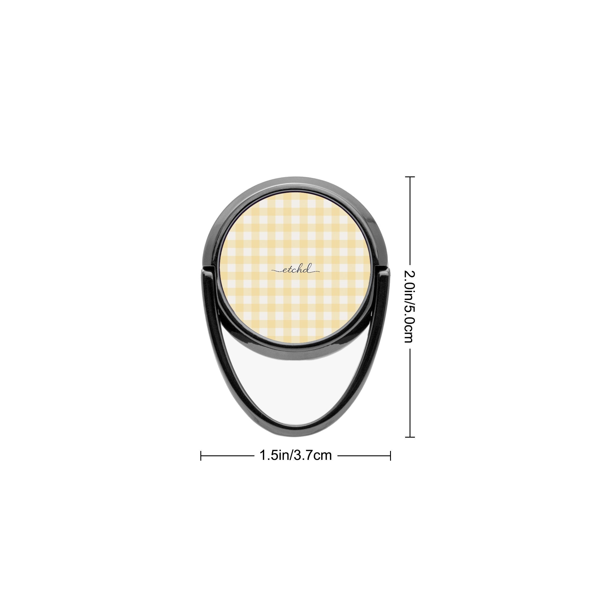 Butter & White Gingham Anello supporto per telefono di etchd, vista 3
