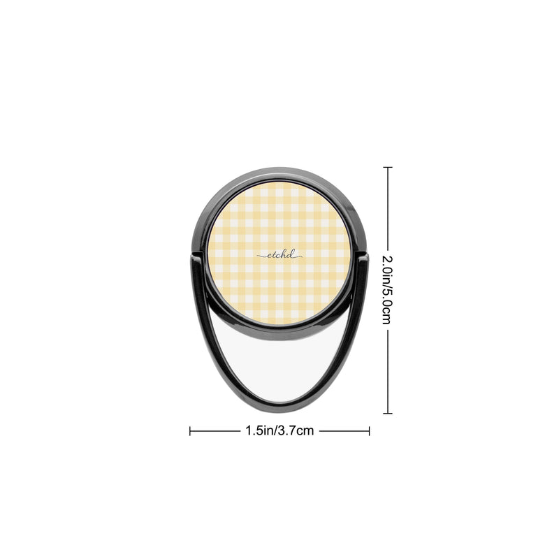Butter & White Gingham Anello supporto per telefono-zoom-