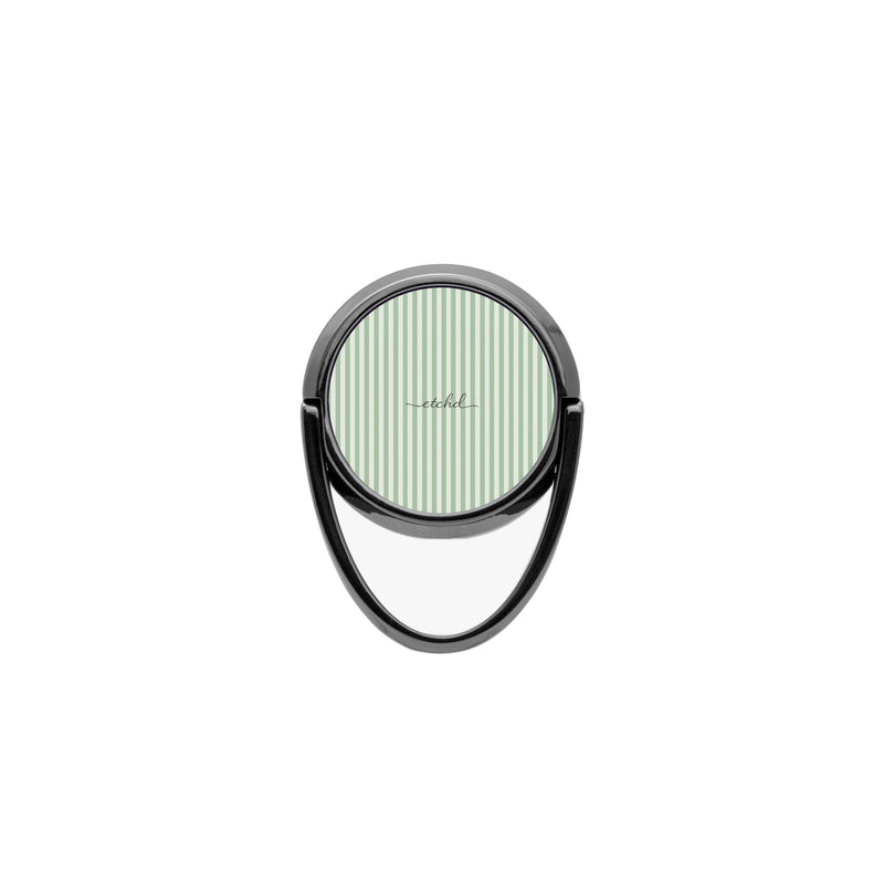 Sage & Cream Striped Phone Ring Holder-zoom-