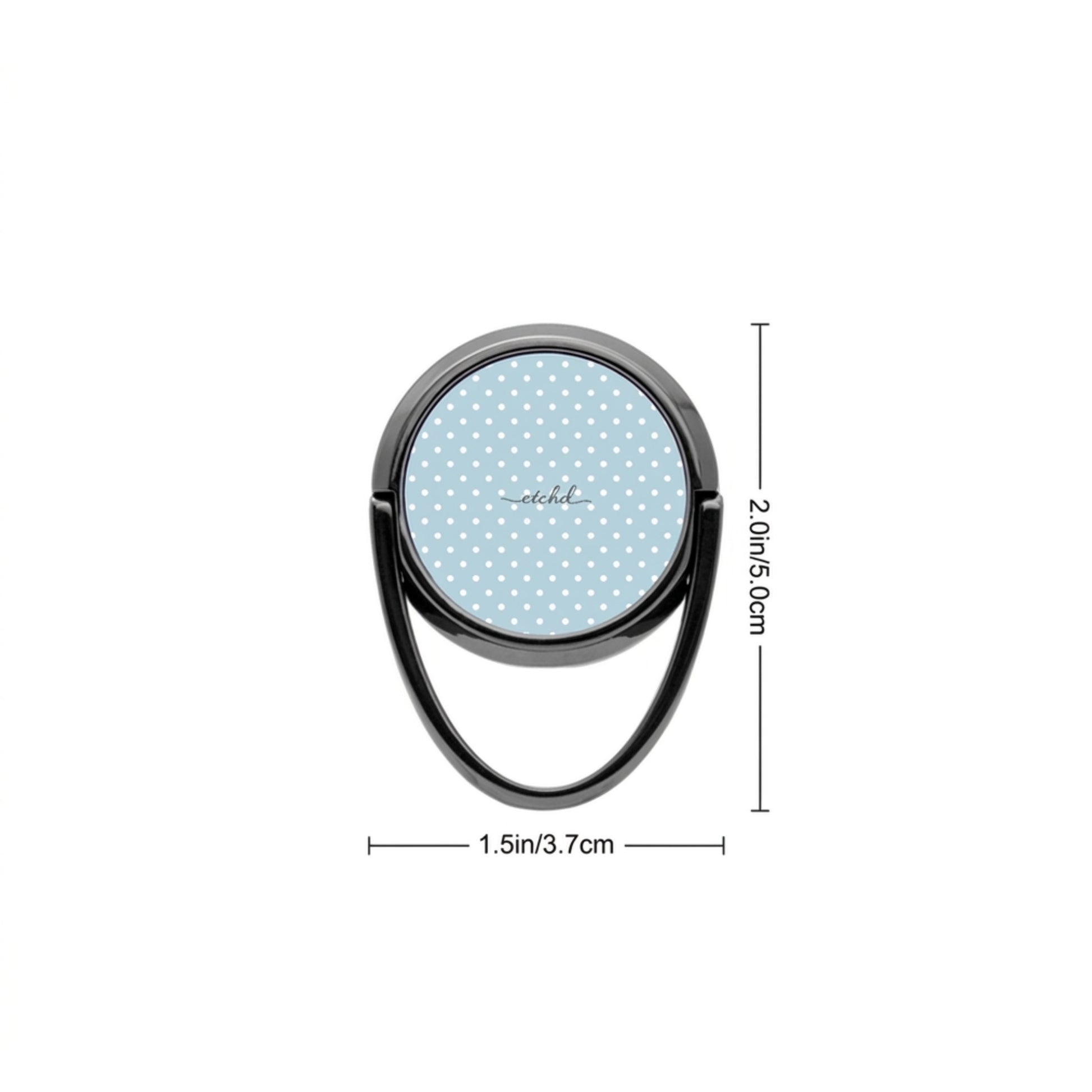 Blue White Polka Dot Phone Ring Holder by etchd, view 3