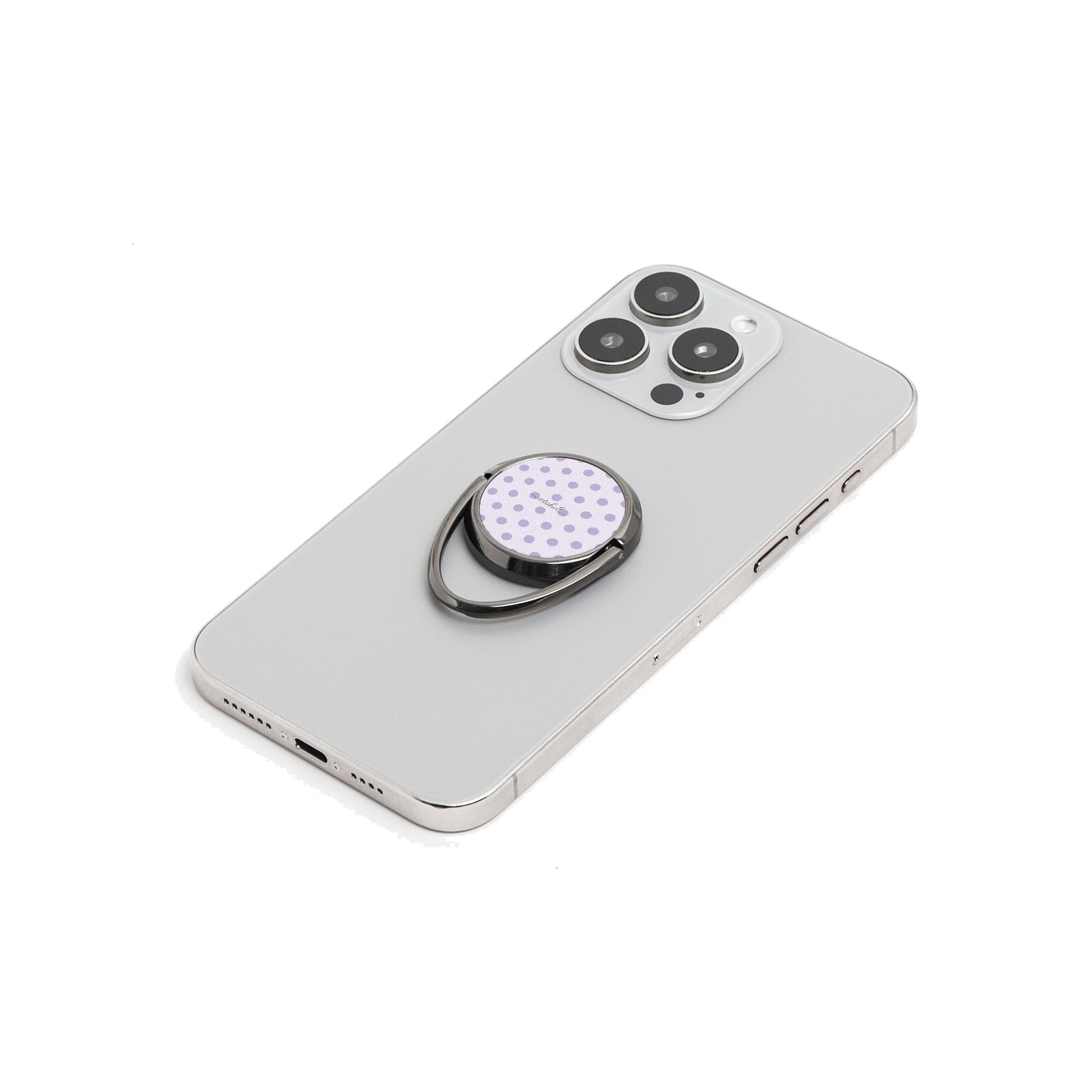 Lilac Polka Dot Phone Ring Holder by etchd, view 6