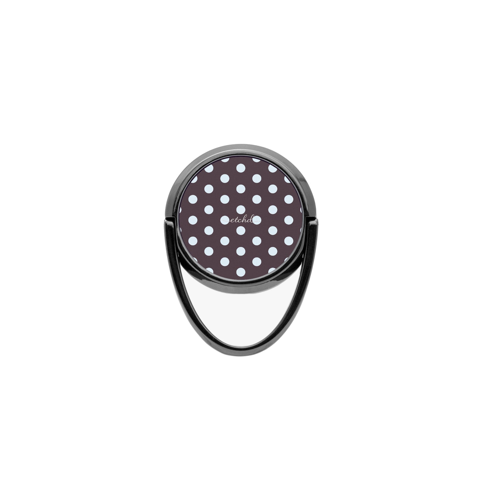 Blue And Plum Polka Dot Phone Ring Holder by etchd, view 4