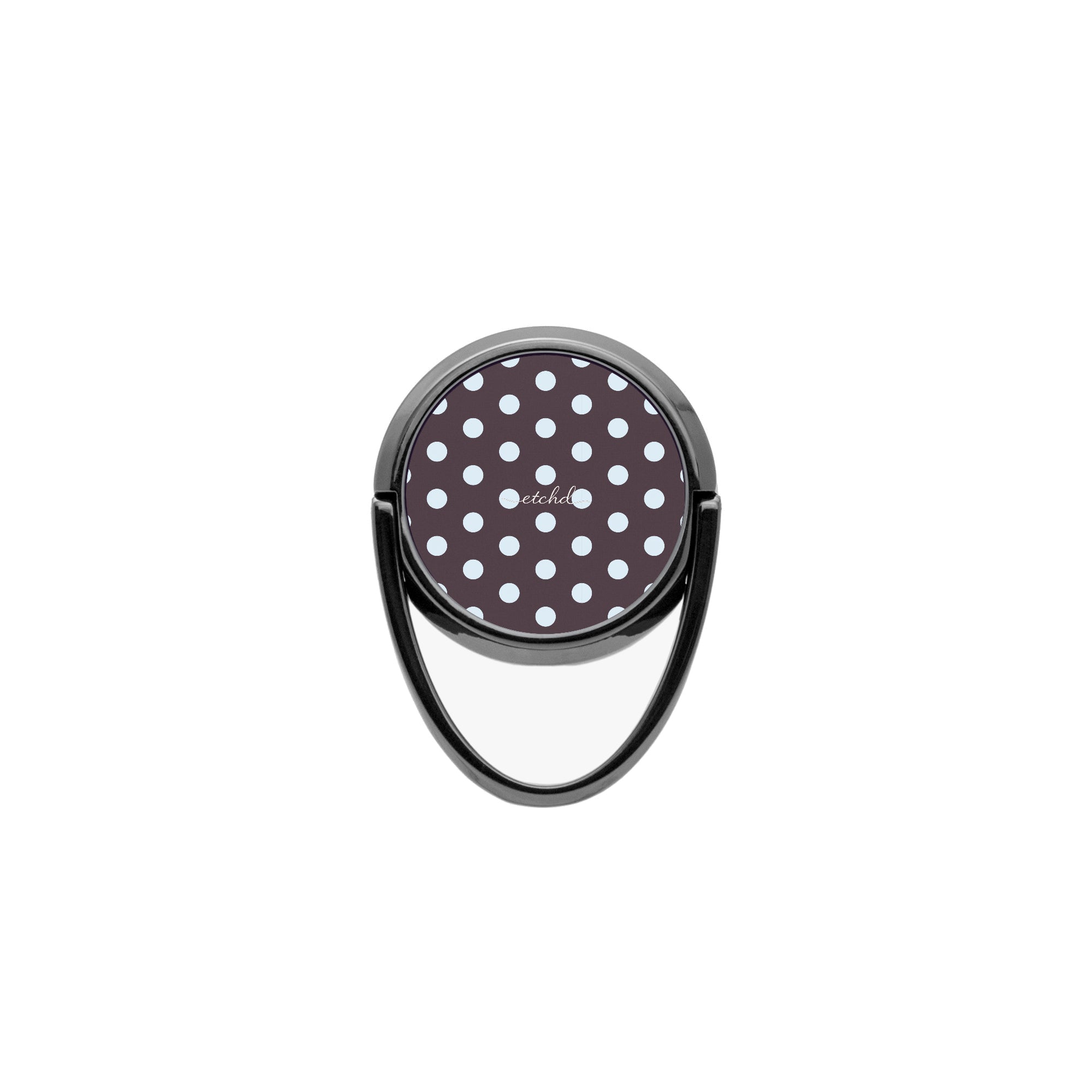 Blue And Plum Polka Dot Phone Ring Holder by etchd, view 4