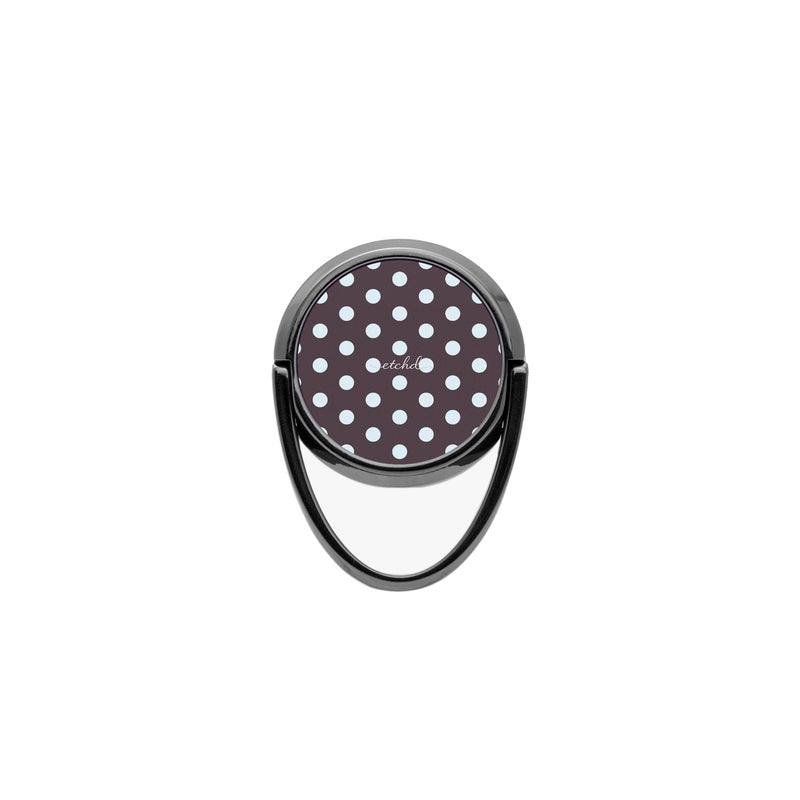 Blue And Plum Polka Dot Phone Ring Holder-zoom-