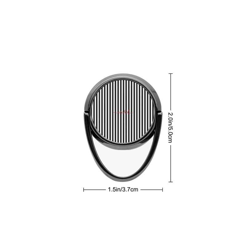 Black & White Striped Phone Ring Holder-zoom-