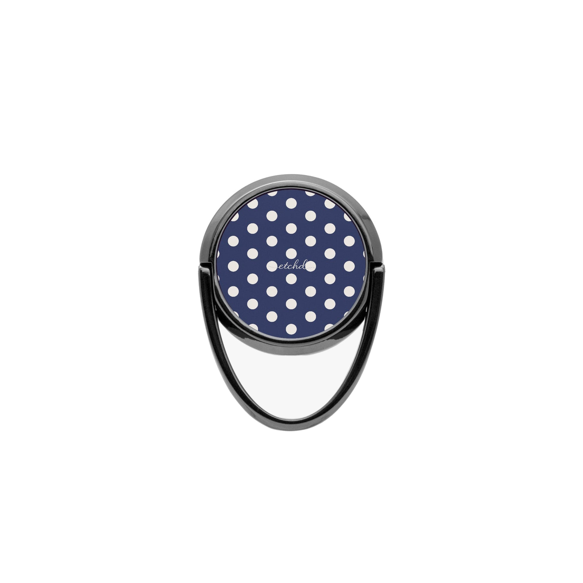 Cream & Navy Polka Dot Phone Ring Holder by etchd, view 4