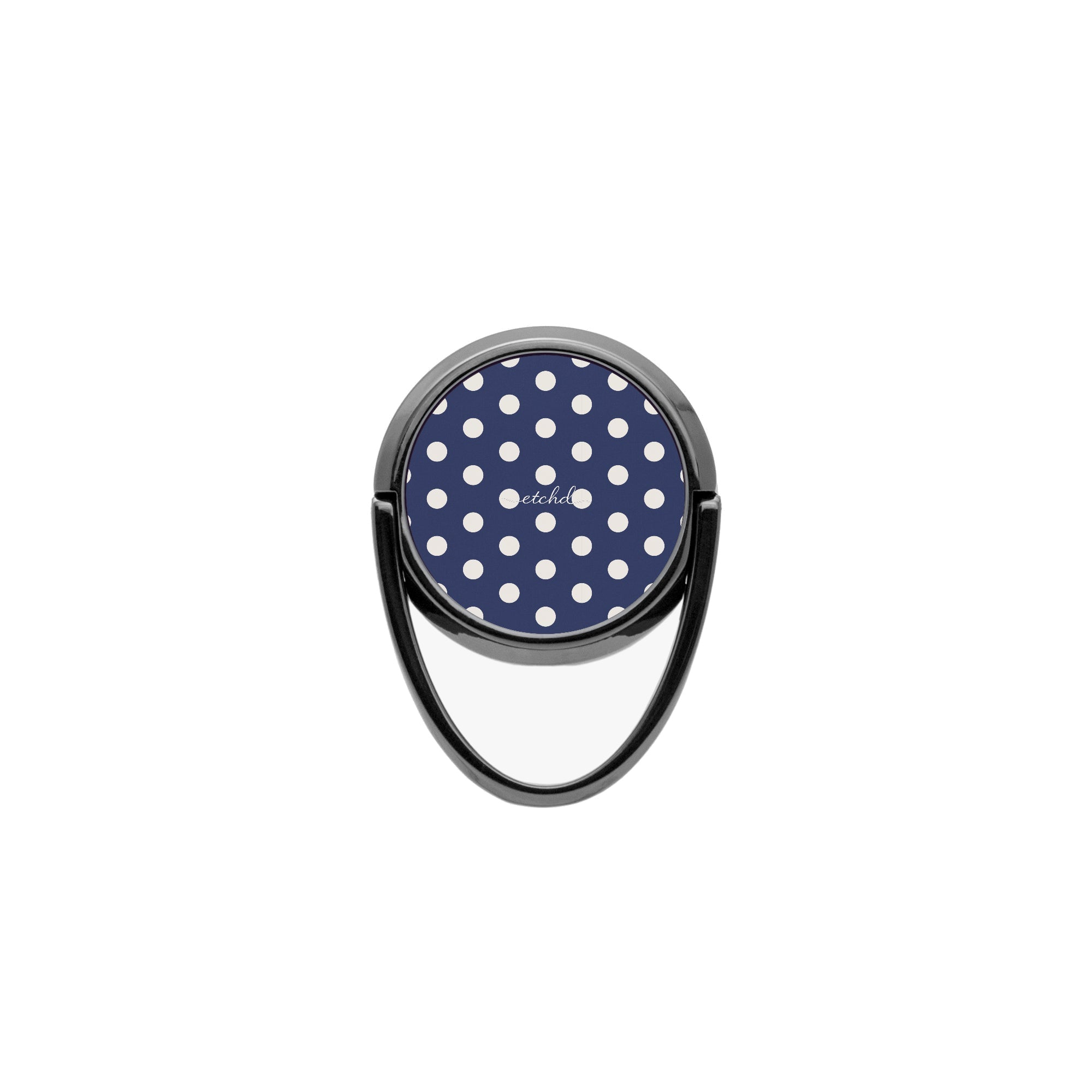 Cream & Navy Polka Dot Phone Ring Holder by etchd, view 4