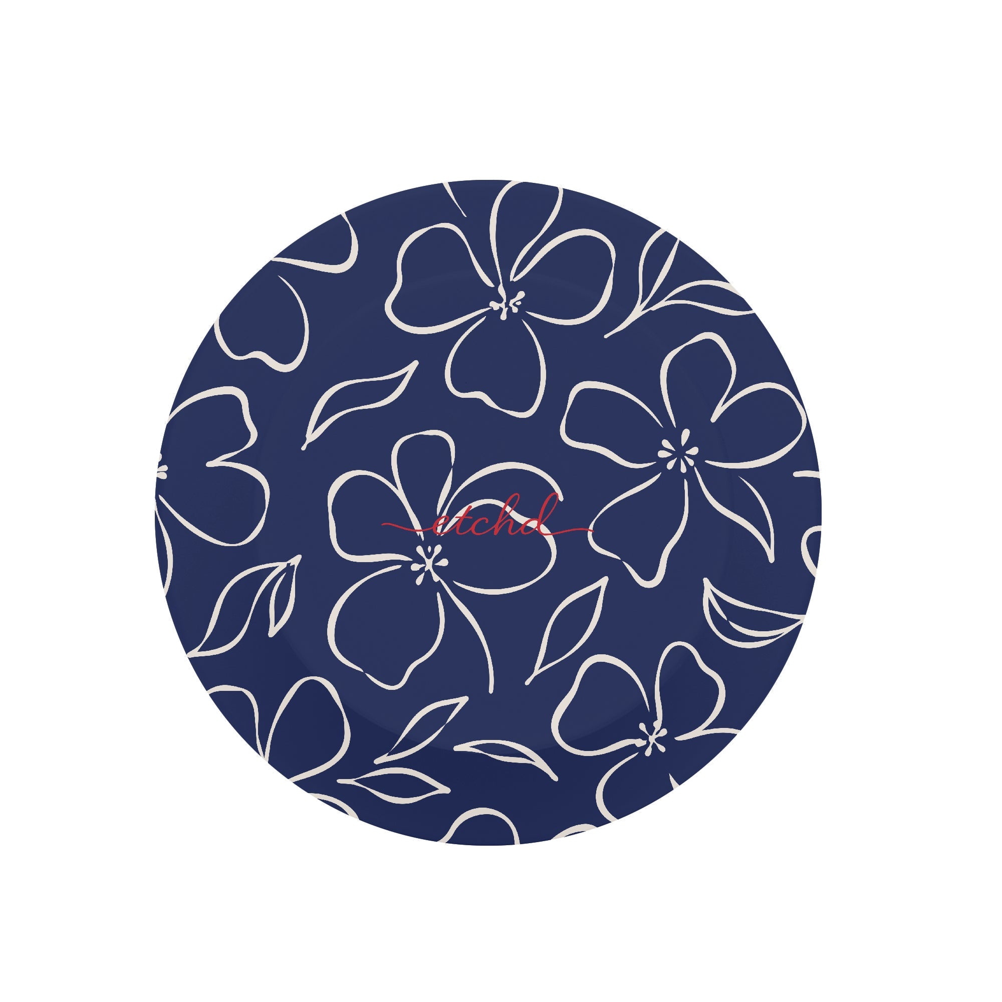 Navy & Cream Floral Agarre y soporte para móvil de etchd, vista 2