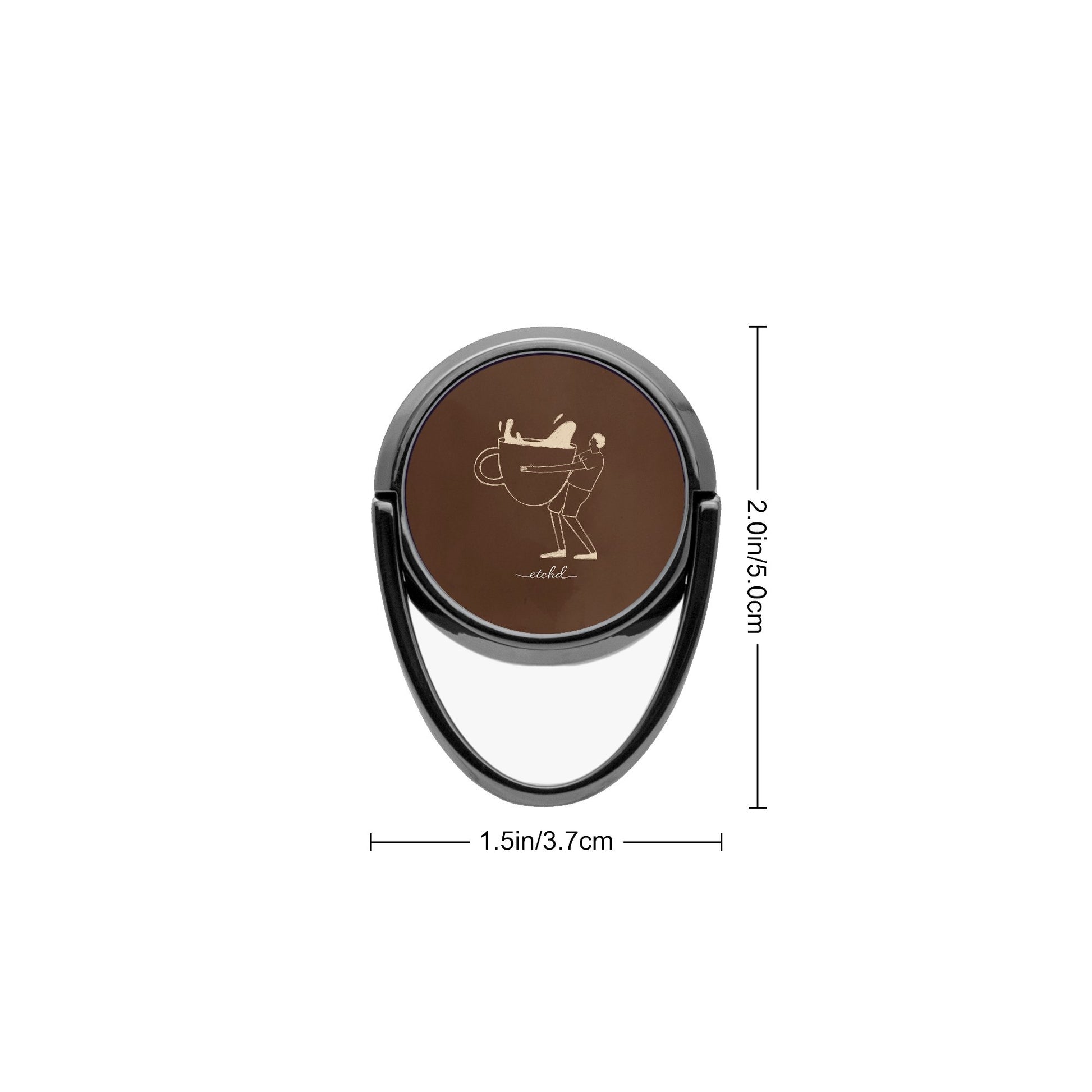 Gentlemen Espresso Phone Ring Holder by etchd, view 3