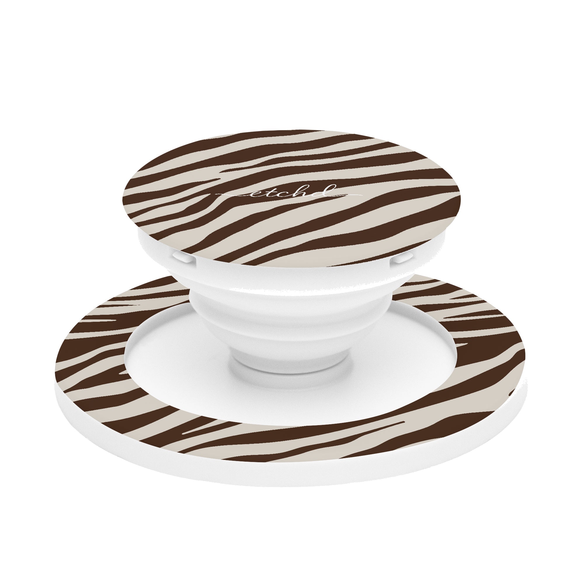 Brown Zebra Phone Grip And Stand by etchd
