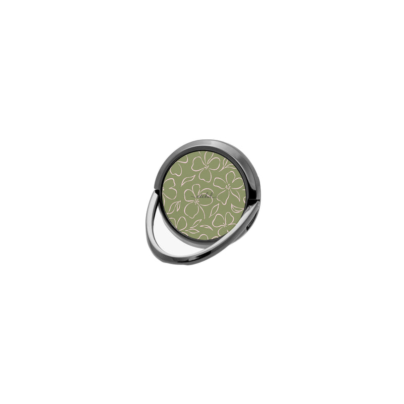 Green & Pink Floral Anillo soporte para móvil-zoom-