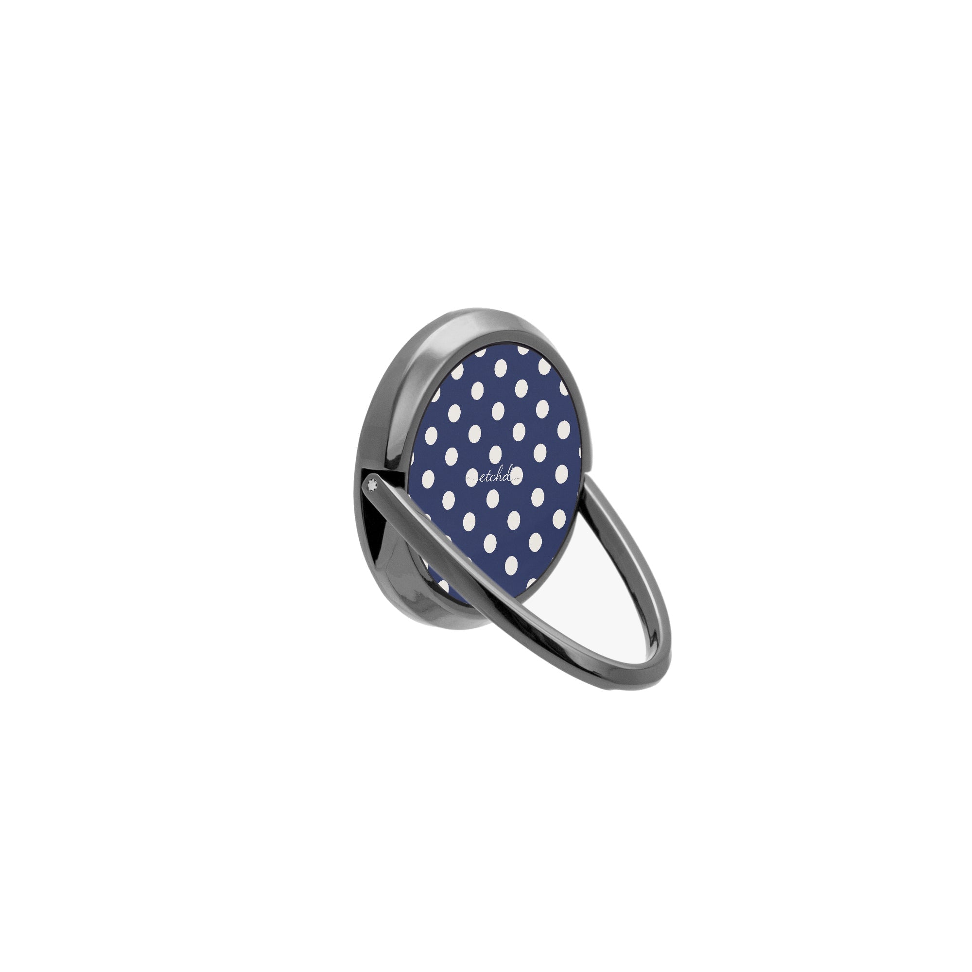 Cream & Navy Polka Dot Phone Ring Holder by etchd, view 8