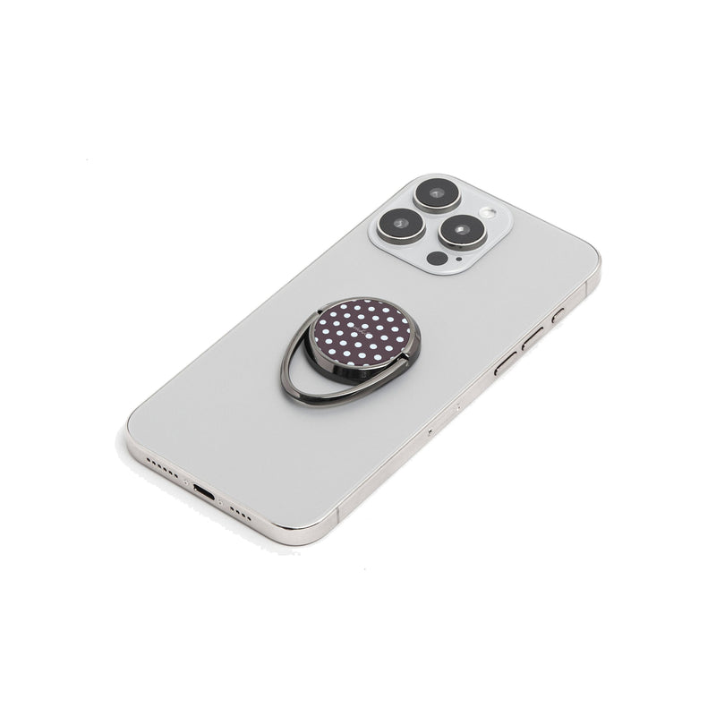 Blue And Plum Polka Dot Phone Ring Holder-zoom-