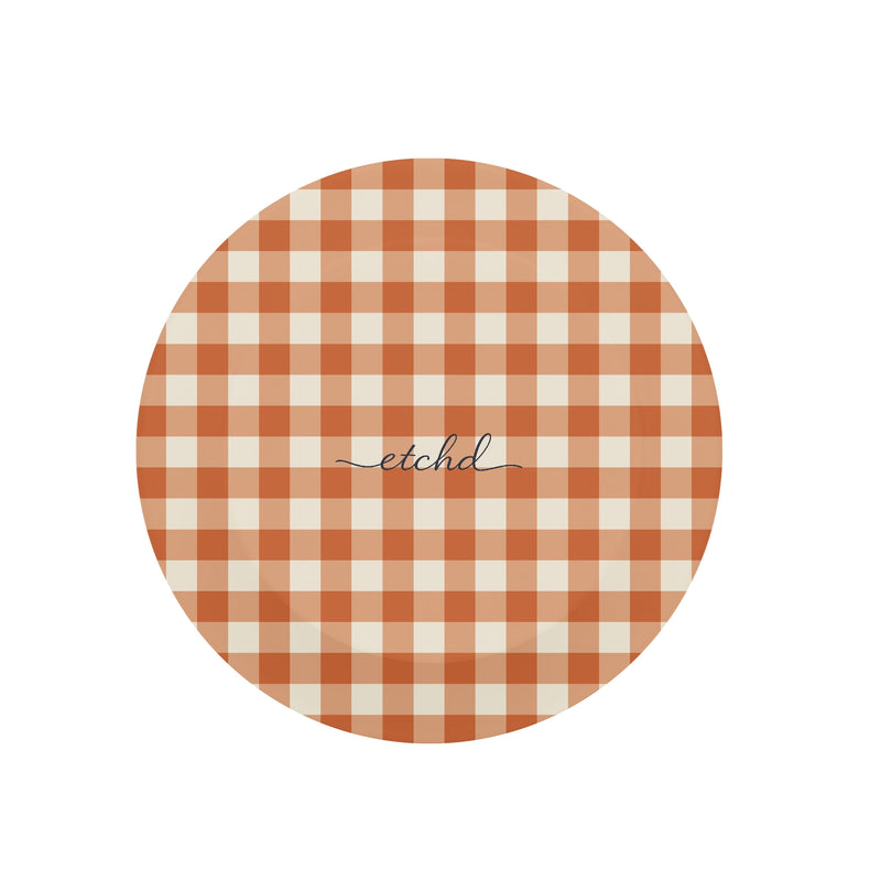 Terracotta Gingham Phone Grip And Stand-zoom-
