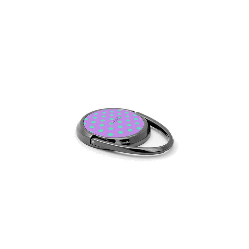 Hypermint And Lilac Polka Dot Phone Ring Holder-zoom-